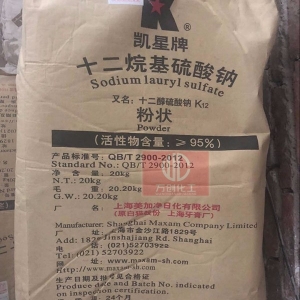 十二烷基硫酸鈉，C12H25SO4Na，